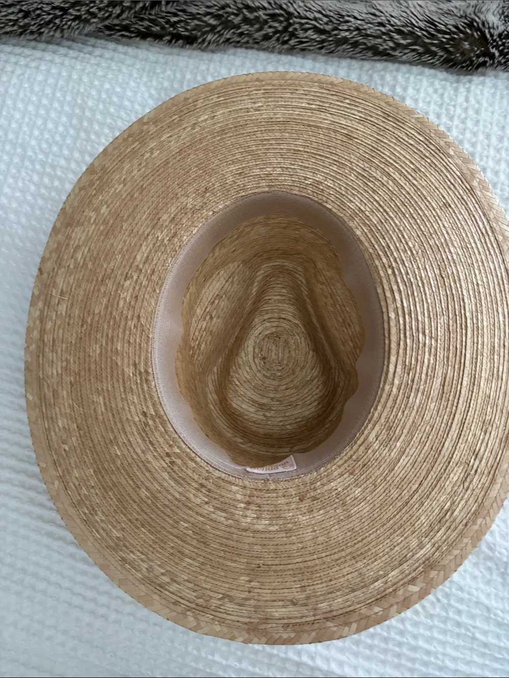 Natural Straw Sun Hat with Red and Pink Scalloped Band